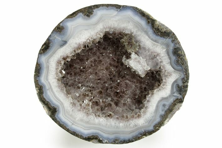 Las Choyas Coconut Geode Half with Smoky Amethyst - Mexico #373027
